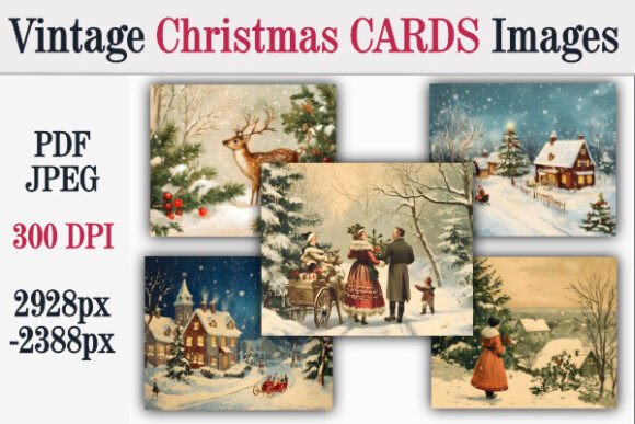 Download Vintage Christmas Card Images Background - Card Collection