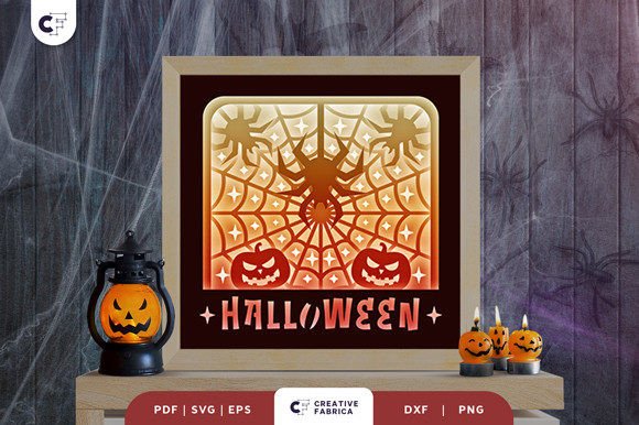 Download Halloween Spider Web 3D Light Box - Box Collection