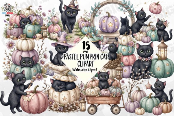 Download Pastel Pumpkin Cat Clipart PNG - Pumpkin cat clipart Collection