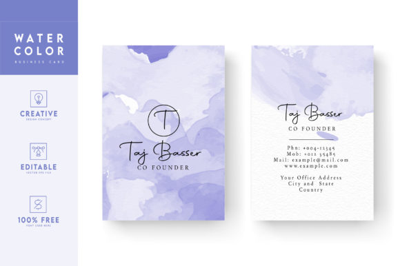 Download Violet Background with Business Card - Card Collection