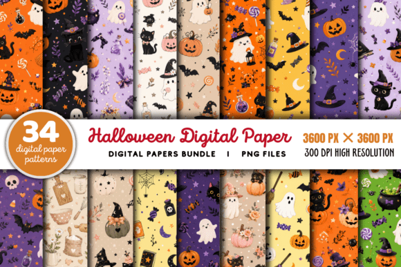 Download Halloween Digital Paper Backgrounds - Halloween digital Collection