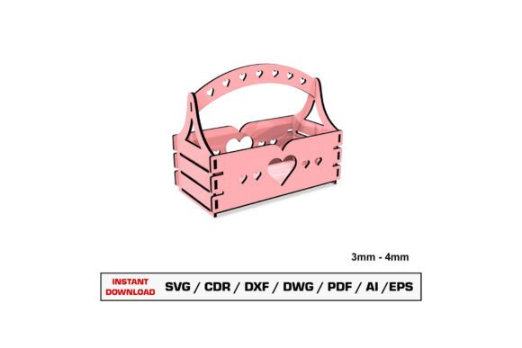 Download Gift Box Basket Laser Cut File - Box Collection