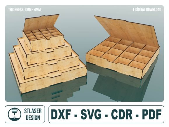 Download 4 Different Size with Flip Up Lid Box - Premium Resources