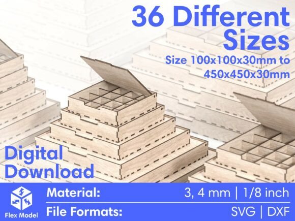 Download Laser Cut Box SVG DXF Files - Box Collection